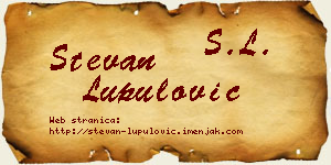 Stevan Lupulović vizit kartica